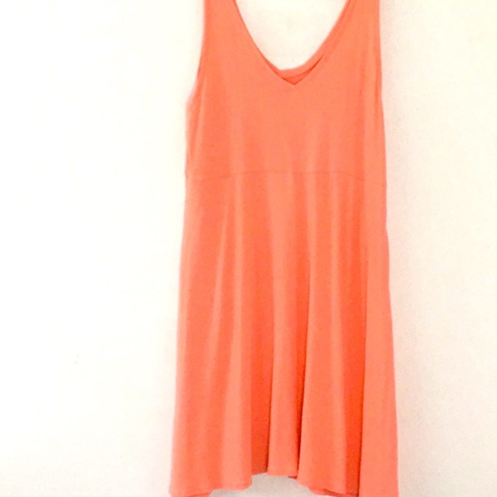 A New Day, Sleeveless Cotton Blend Tank Dress, Orange, Pockets. Casual Comfort